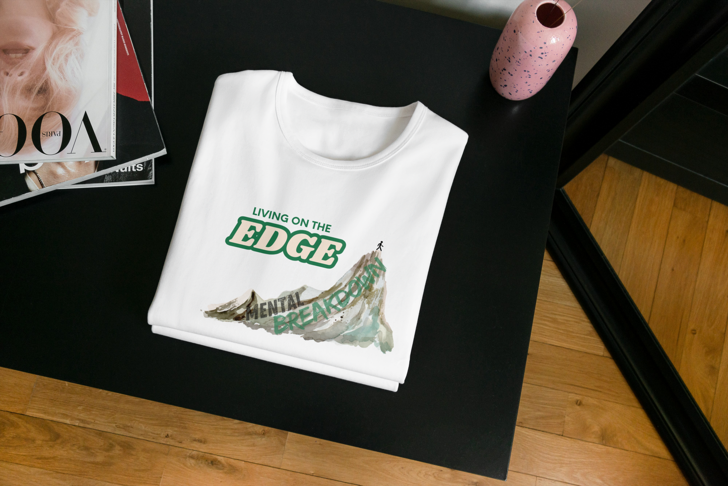 "Living on the Edge" Graphic Tee – Style for Life’s Steep Climbs