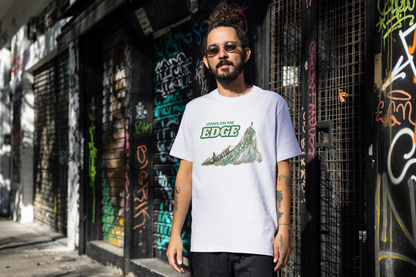 "Living on the Edge" Graphic Tee – Style for Life’s Steep Climbs