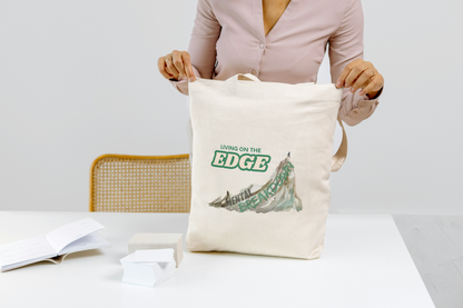 "Living on the Edge" Canvas Tote – Carry Your Chaos in Style